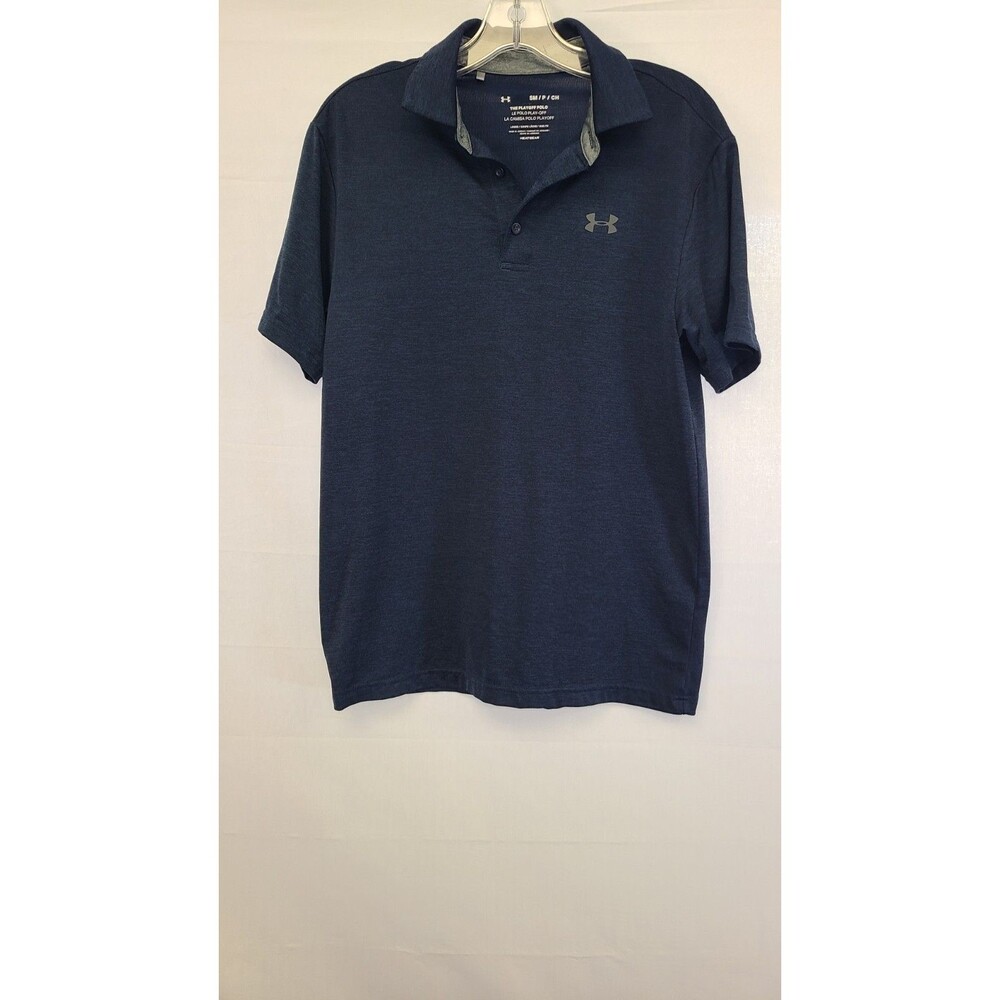 Under Armour Polo Golf Shirt Mens Small Navy Blue Heatgear Performance